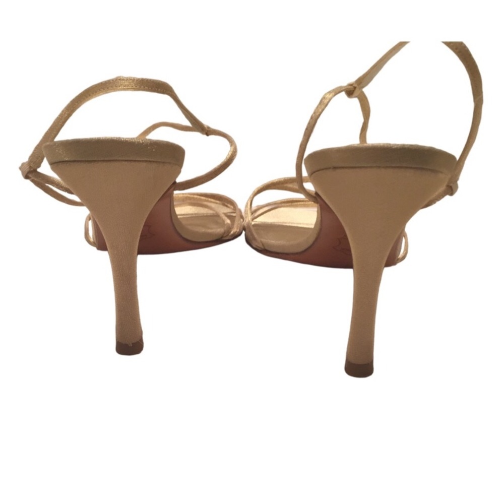 STUART WEITZMAN “Converge” ORO Gold Sparkle Lame Heels - Picture 5 of 14